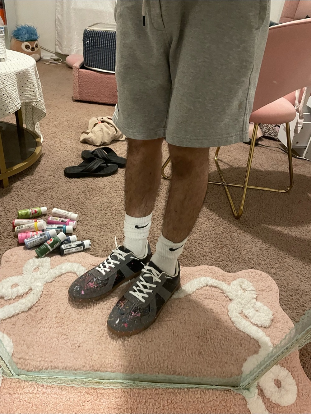 Clarks White Crew Athletic Socks with Black Accent - Cushioned Pair
